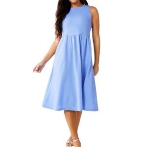 NWT Draper James RSVP­ Sleeveless Midi Dress Cornflower Blue Size Medium
